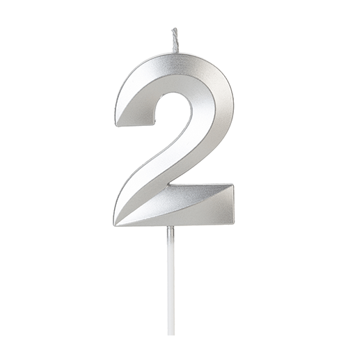 VELA DESIGN PRATA NUMERO 2 SILVER PLASTIC
