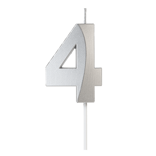 VELA DESIGN PRATA NUMERO 4 SILVER PLASTIC