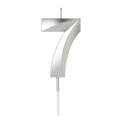 VELA DESIGN PRATA NUMERO 7 SILVER PLASTIC