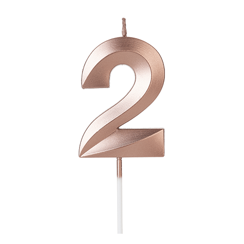 VELA DESIGN ROSE GOLD NUMERO 2 SILVER PLASTIC