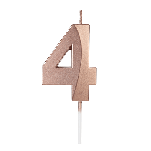 VELA DESIGN ROSE GOLD NUMERO 4 SILVER PLASTIC