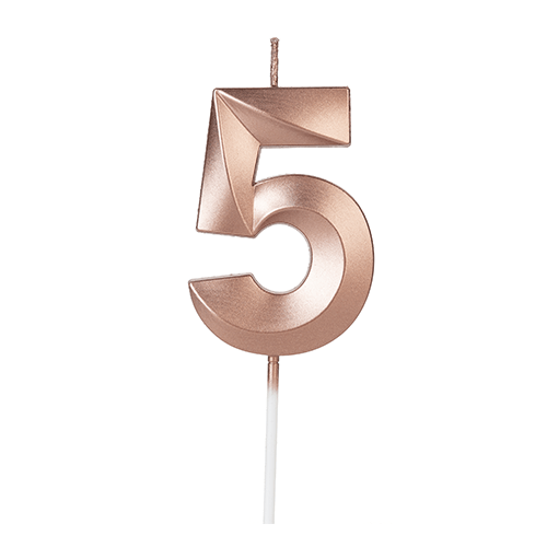 VELA DESIGN ROSE GOLD NUMERO 5 SILVER PLASTIC
