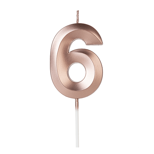 VELA DESIGN ROSE GOLD NUMERO 6 SILVER PLASTIC