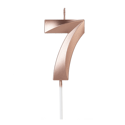 VELA DESIGN ROSE GOLD NUMERO 7 SILVER PLASTIC