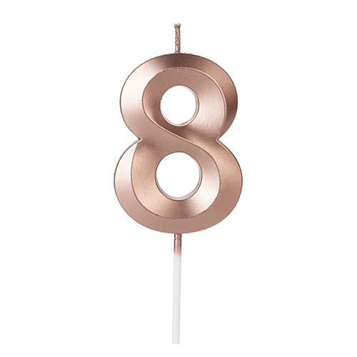VELA DESIGN ROSE GOLD NUMERO 8 SILVER PLASTIC