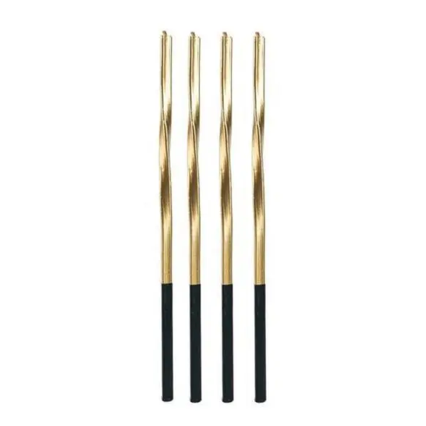 VELA METALIZADA TORCIDA DOURADA 15CM C/4UN SILVER