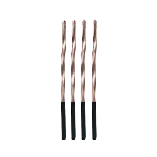 VELA METALIZADA TORCIDA ROSE GOLD 15CM C/4UN SILVE