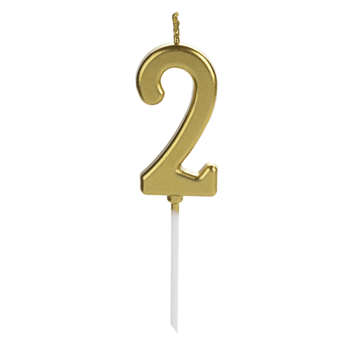 VELA PICK DOURADA NUMERO 2 SILVER PLASTIC