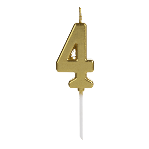 VELA PICK DOURADA NUMERO 4 SILVER PLASTIC