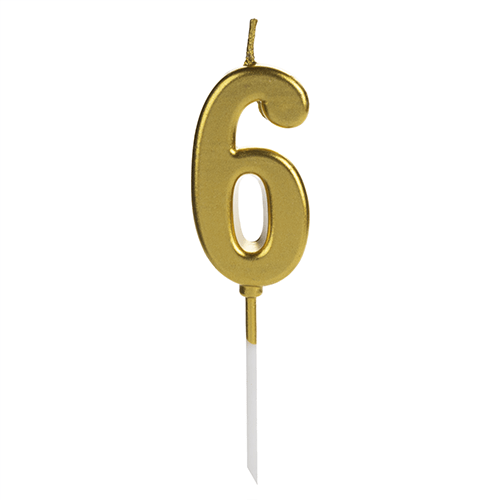 VELA PICK DOURADA NUMERO 6 SILVER PLASTIC