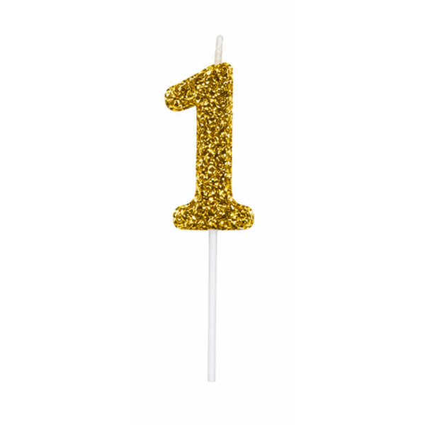 VELA SINGLE GLITTER DOURADA N 1 CURIFEST