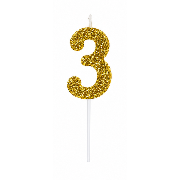 VELA SINGLE GLITTER DOURADA N 3 CURIFEST