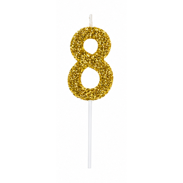 VELA SINGLE GLITTER DOURADA N 8 CURIFEST