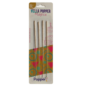 VELLA MAG. PLT DOURADO CHAMA DO. 15CM C/4UN POPPER