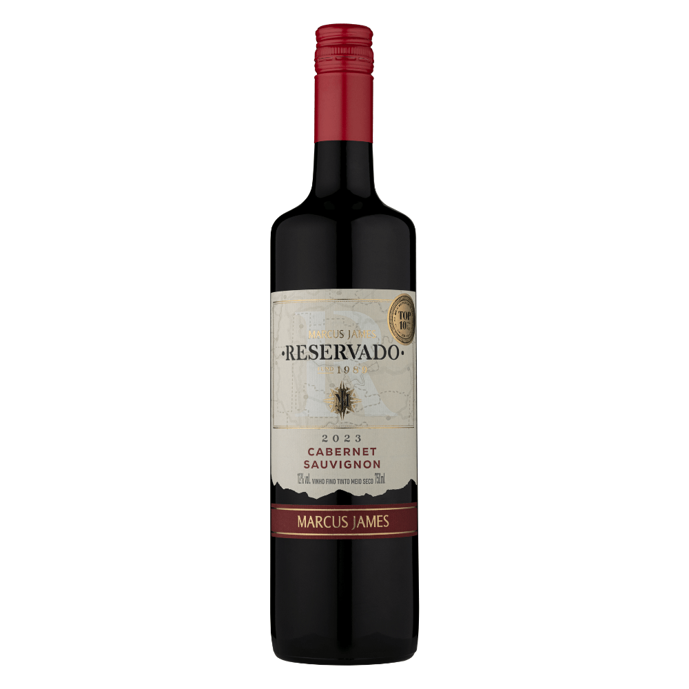 VINHO NACIONAL 750ML MARCUS JAMES TINTO MEIO SECO CABER/SAUVE