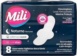 ABSORVENTE MILI NOTURNO SUAVE 8UND C/ABAS