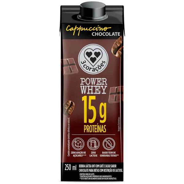 BEBIDA LÁCTEA TRÊS CORAÇÕES 250ML POWER WHEY CHOCOLATE