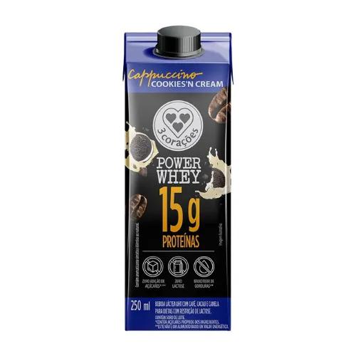 BEBIDA LÁCTEA TRÊS CORAÇÕES 250ML POWER WHEY COOKIES´N CREAM
