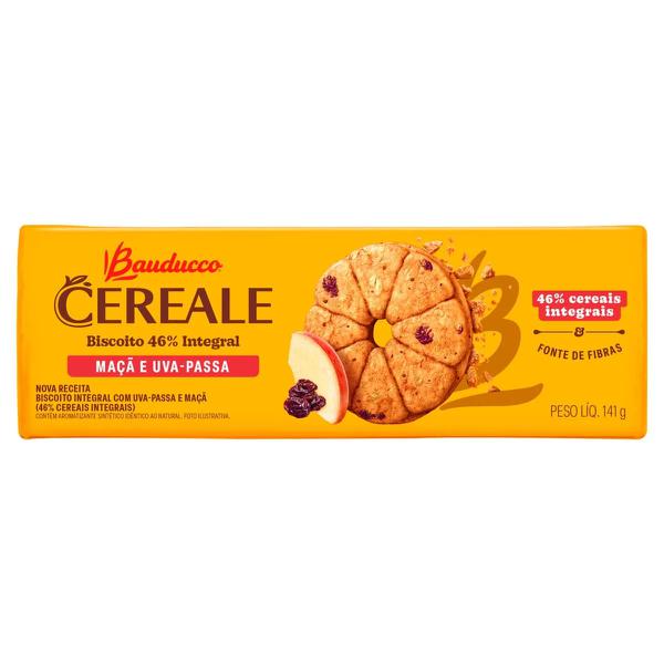 BISCOITO BAUDUCCO CEREALE 141G MAÇÃ E UVA PASSA