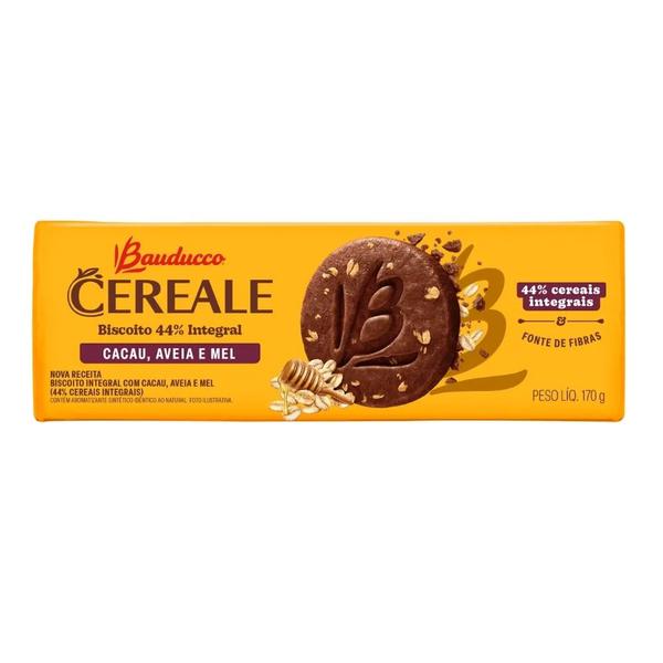 BISCOITO BAUDUCCO CEREALE INTEGRAL 170G CACAU AVEIA E MEL