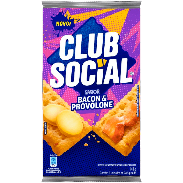 BISCOITO CLUB SOCIAL 141G BACON