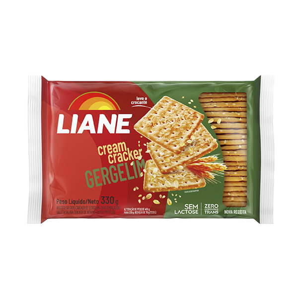 BISCOITO CREAM CRACKER LIANE 330G GERGILIM