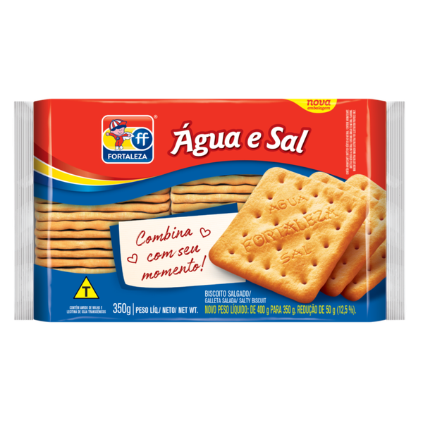BISCOITO FORTALEZA 350G ÁGUA E SAL
