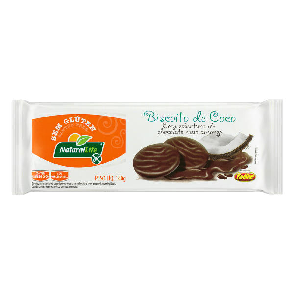 BISCOITO NATURALLIFE 140G CHOCOLATE SEM GLÚTEN COCO
