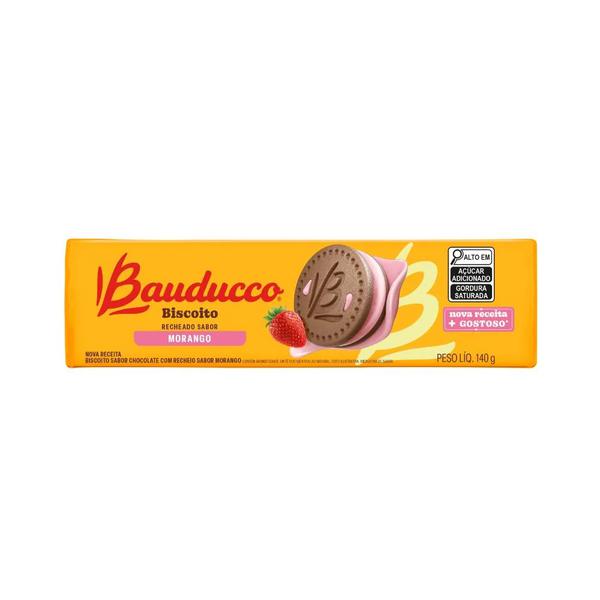 BISCOITO RECHEADO BAUDUCCO 140G MORANGO