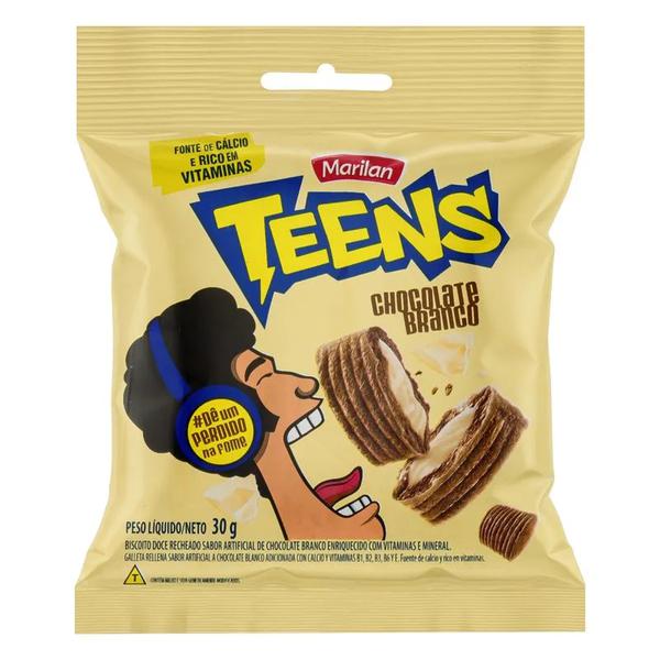 BISCOITO RECHEADO MARILAN TEENS 30G CHOCOLATE BRANCO