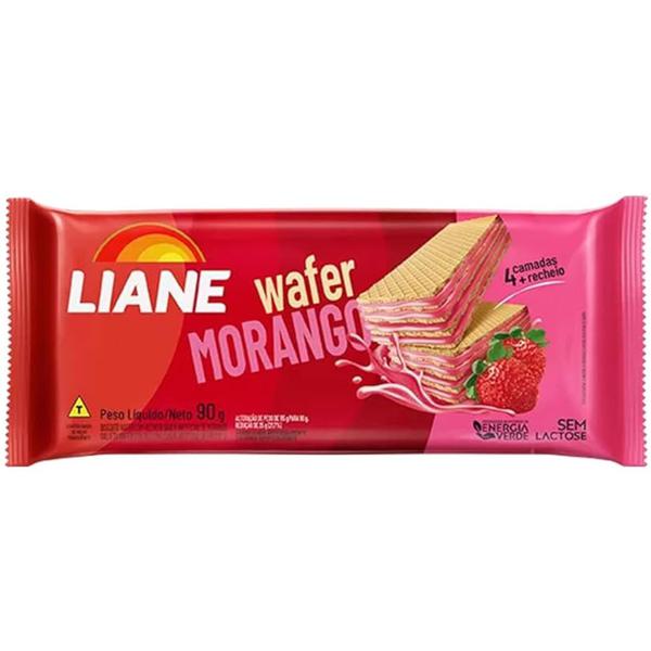 BISCOITO WAFER LIANE 90G MORANGO SEM LACTOSE