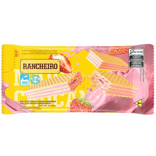 BISCOITO WAFER RANCHEIRO 78G MORANGO