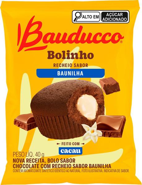 BOLINHO PRONTO BAUDUCCO 40G CHOCOLATE E BAUNILHA