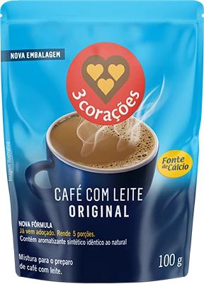 CAFE C/LEITE 3 CORAÇÕES 100G