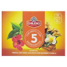CHA CHILENO MISTO 5 15G HIBISCO/VERDE/PRETO COM ESPECIARIAS