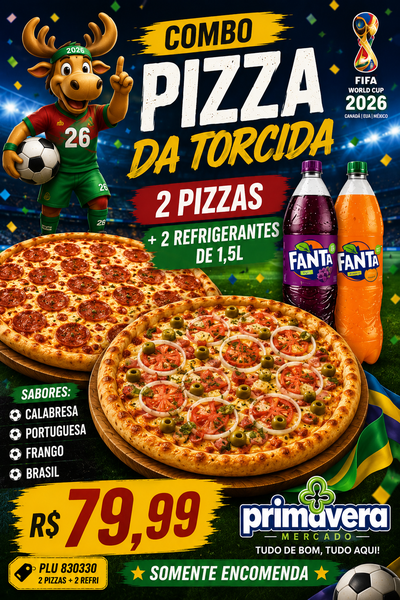 COMBO PIZZA + 2 REFRIGERANTE COPA 2026
