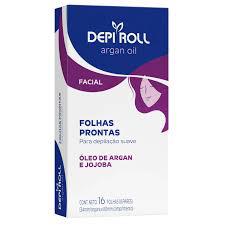 FOLHA DEPILAÇÃO FACIAL DEPIROLL 16UN ARGAN E JOJOBA