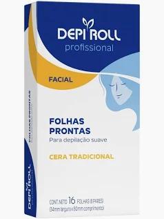 FOLHA DEPILAÇÃO FACIAL DEPIROLL 16UN  CERA TRADICIONAL