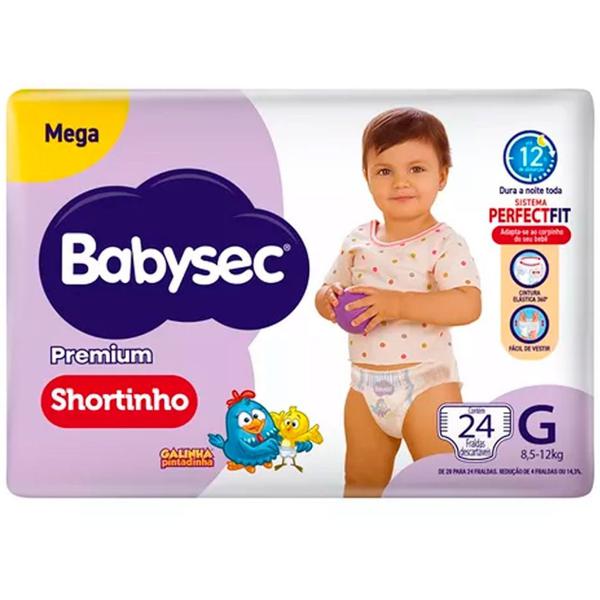 FRALDA BABYSEC PREMIUM SHORTINHO MEGA G