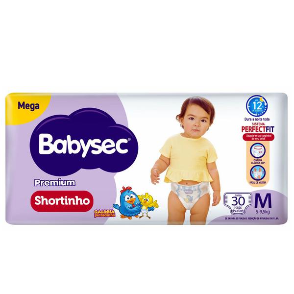 FRALDA BABYSEC PREMIUM SHORTINHO MEGA M