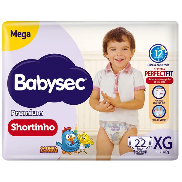 FRALDA BABYSEC PREMIUM SHORTINHO MEGA XG