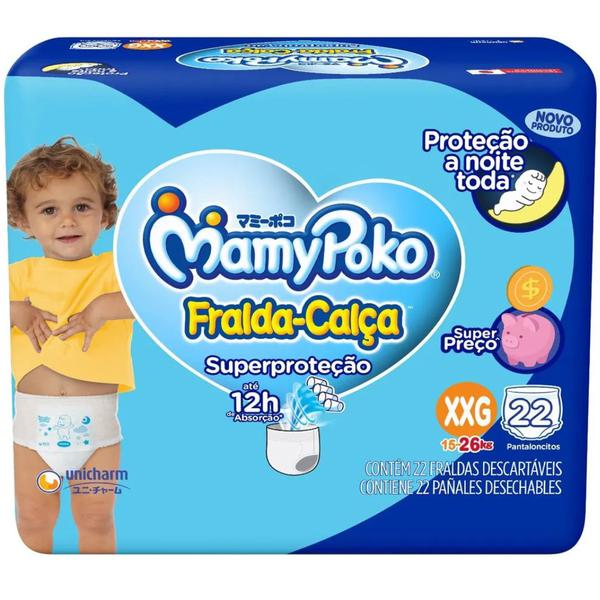 FRALDA MAMYPOKO JUMBO CALÇA AZUL XXG