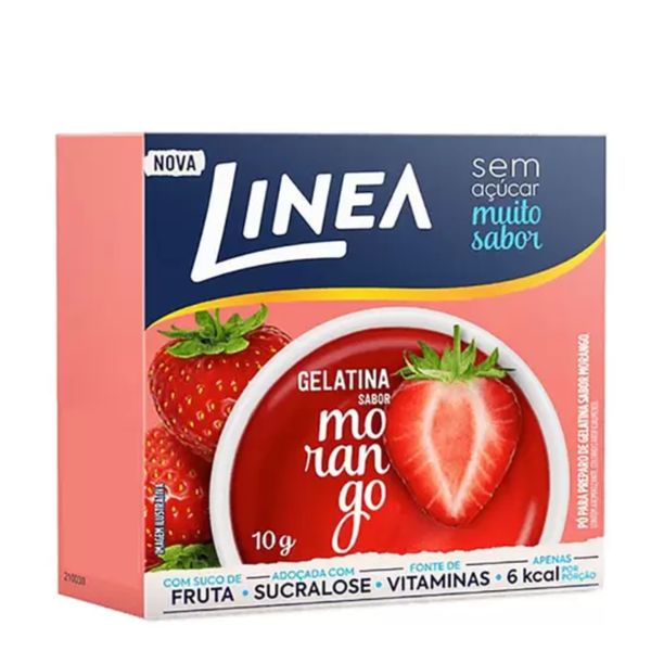GELATINA LINEA 10G ZERO AÇÚCAR MORANGO
