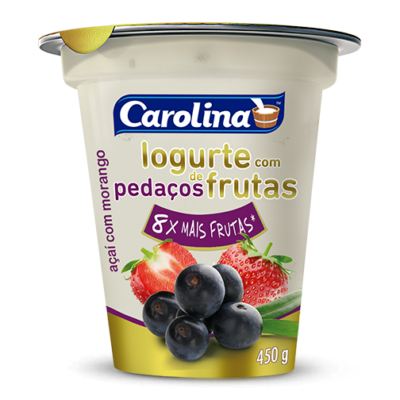 IOGURTE CAROLINA 100G PEDAÇO MORANGO E AÇAÍ