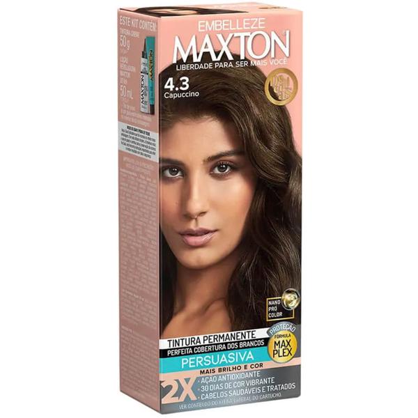 KIT TINTA MAXTON 50G BISNAGA 4,3 CAPUCCINO