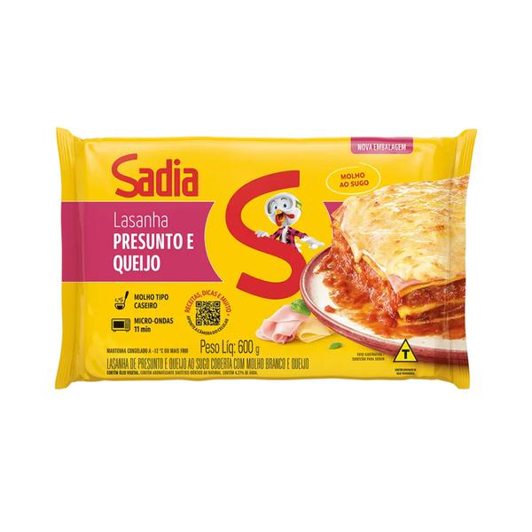 LASANHA 600G SADIA PRESUNTO E QUEIJO
