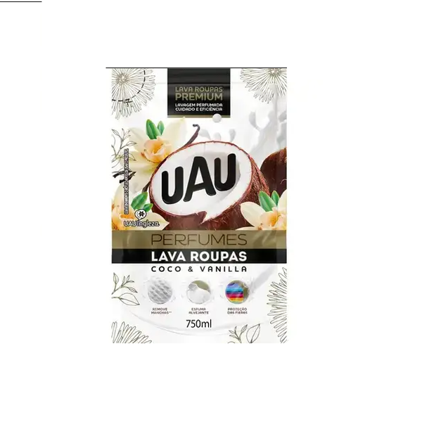 LAVA ROUPAS UAU PERFUMES 750ML SACHET COCO E VANILLA