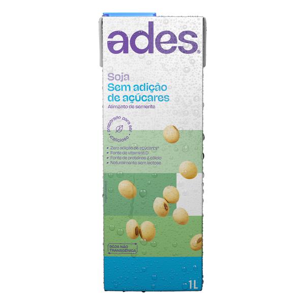 LEITE ADES SOJA ZERO AÇUCAR 1L
