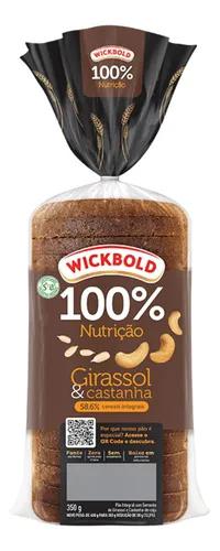 PÃO FORMA WICKBOLD 350G 100% INTEGRAL GIRASSOL E CASTANHAS