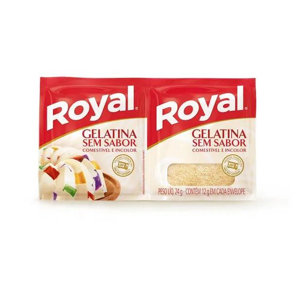 PÓ PARA GELATINA ROYAL 12G INCOLOR 2UN SEM SABOR